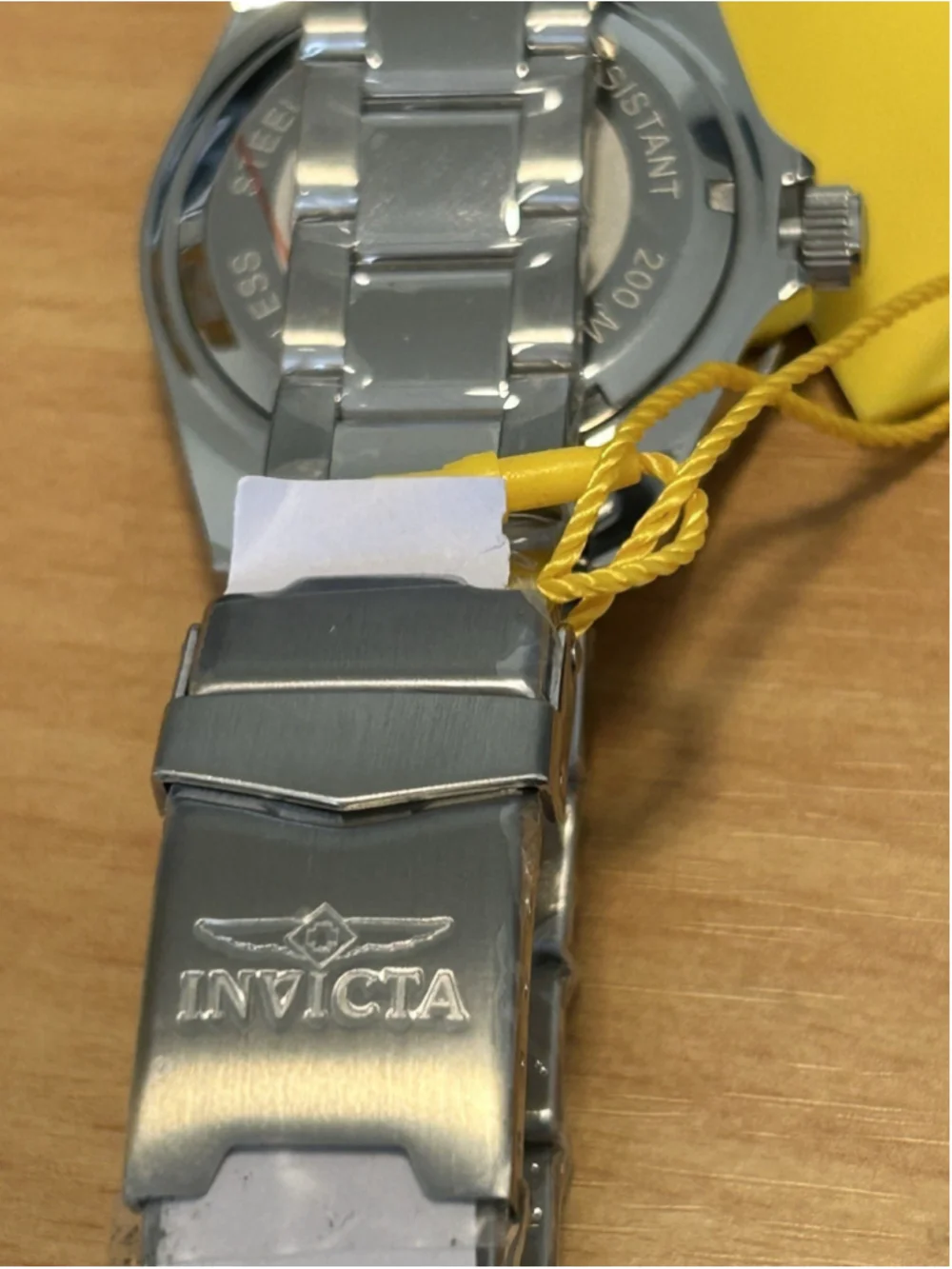 Invicta Silver Watch with Black Frame Water Resistant Quartz #48723